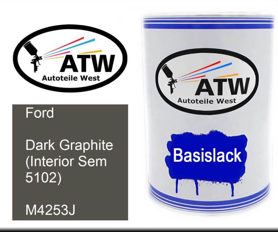 Ford, Dark Graphite (Interior Sem 5102), M4253J: 500ml Lackdose, von ATW Autoteile West.